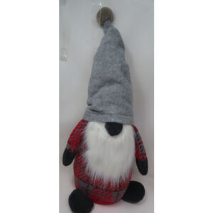 Pottery Barn Felt Plush Gnome Christmas Decor Pillow Small 15-18" GRAY